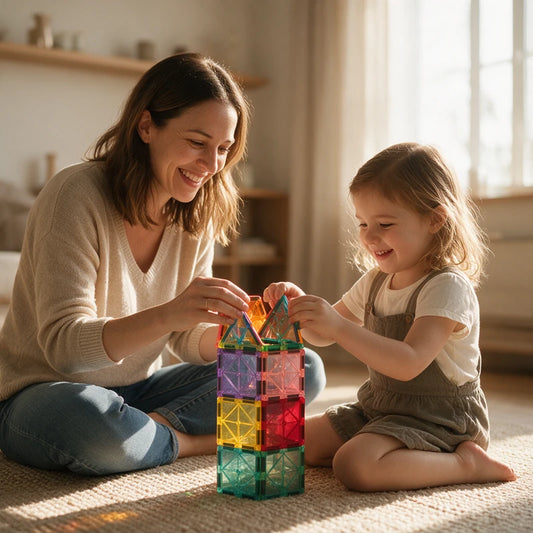 royaume-montessori-chateau-magnetique-lifestyle-09 Jouet De Construction Château Magnétique
