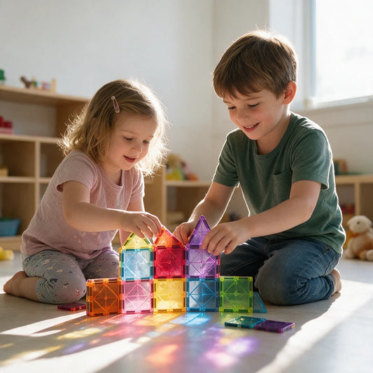 royaume-montessori-chateau-magnetique-lifestyle-10 Jouet De Construction Château Magnétique