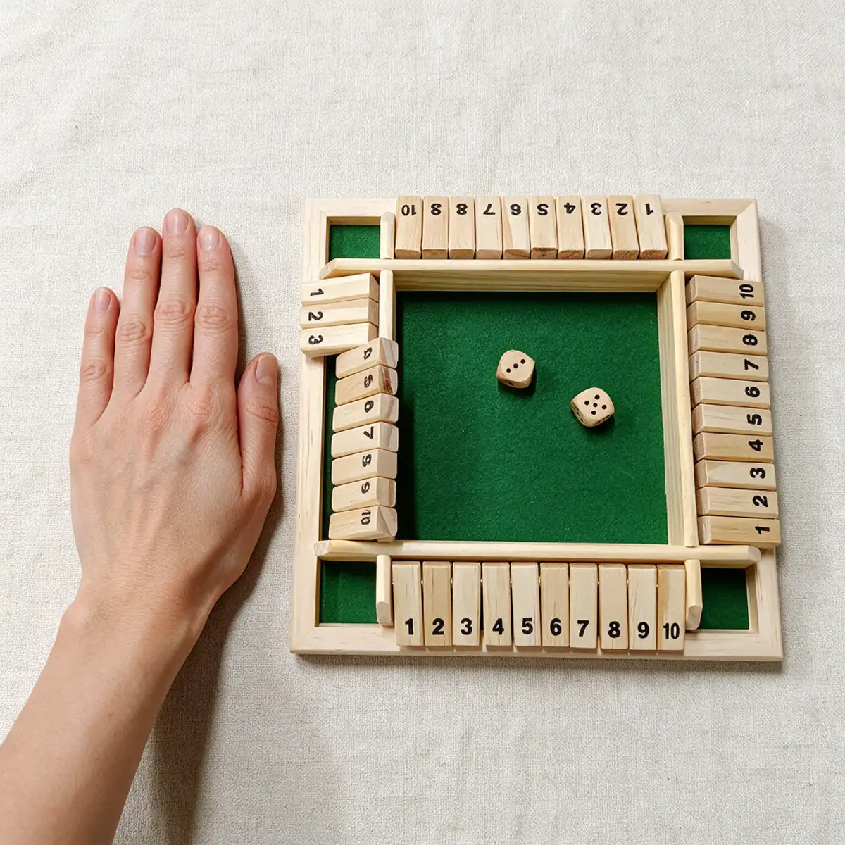 royaumemontessorishuttheboxboisechelle02 Jeu de Société Montessori en Bois : Apprentissage des Nombres Shut The Box