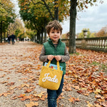 Petit Sac Cabas Enfant Personnalisé au Prénom Brodé, Velours Côtelé - Vignette | Royaume Montessori - Jouets Educatifs Montessori