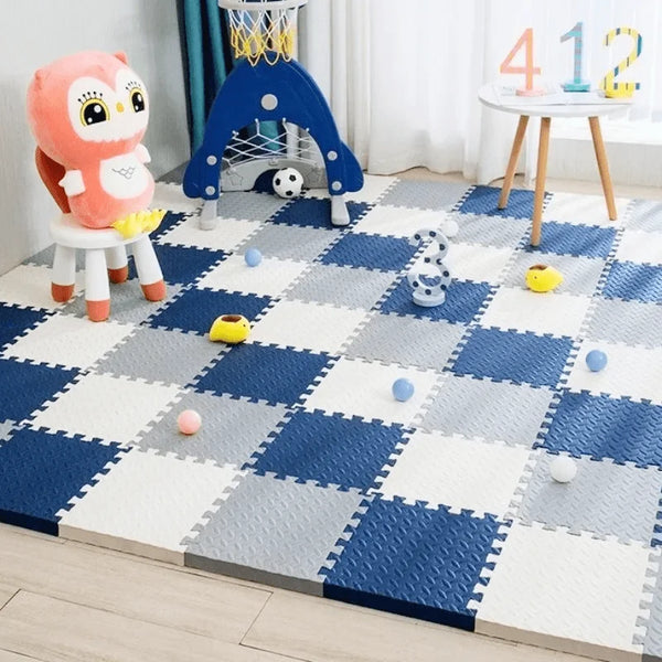 tapisbleu-min Tapis d'Éveil en Mousse Montessori pour Bébé - 12 pièces