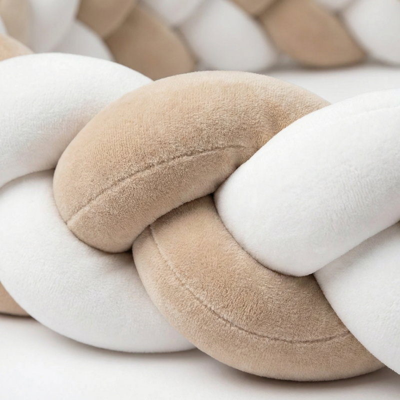Tour de Lit Tresse Beige et Blanc