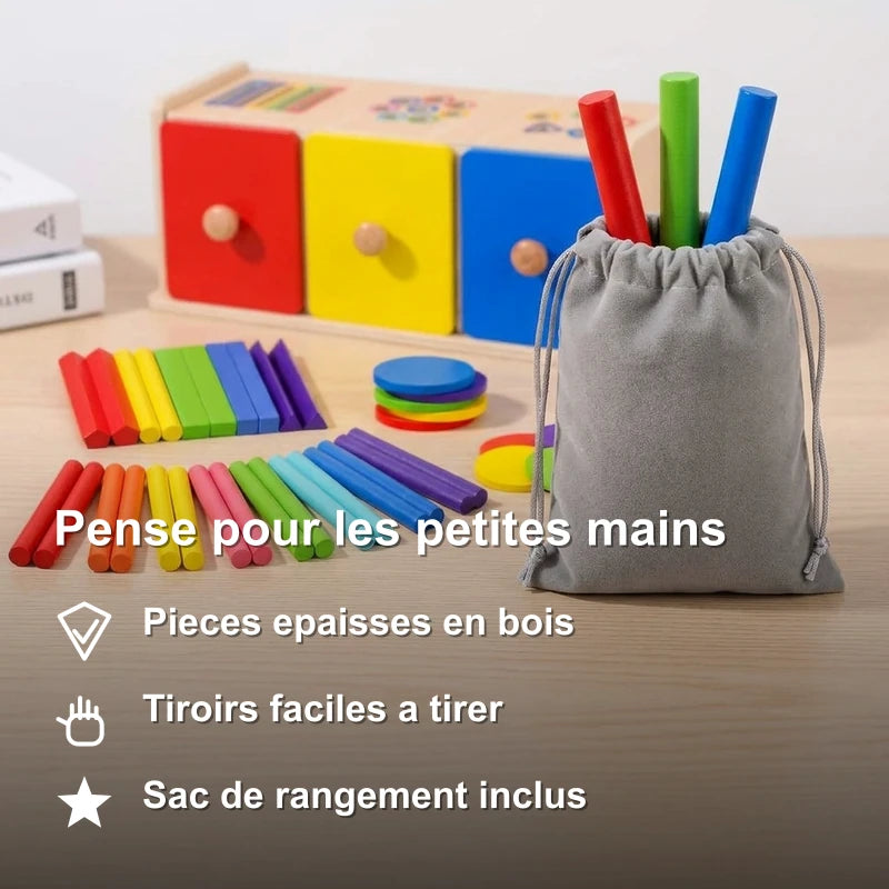 trieur-formes-couleurs-benefice-12 Boîte de Tri Montessori 3 en 1, Formes et Couleurs