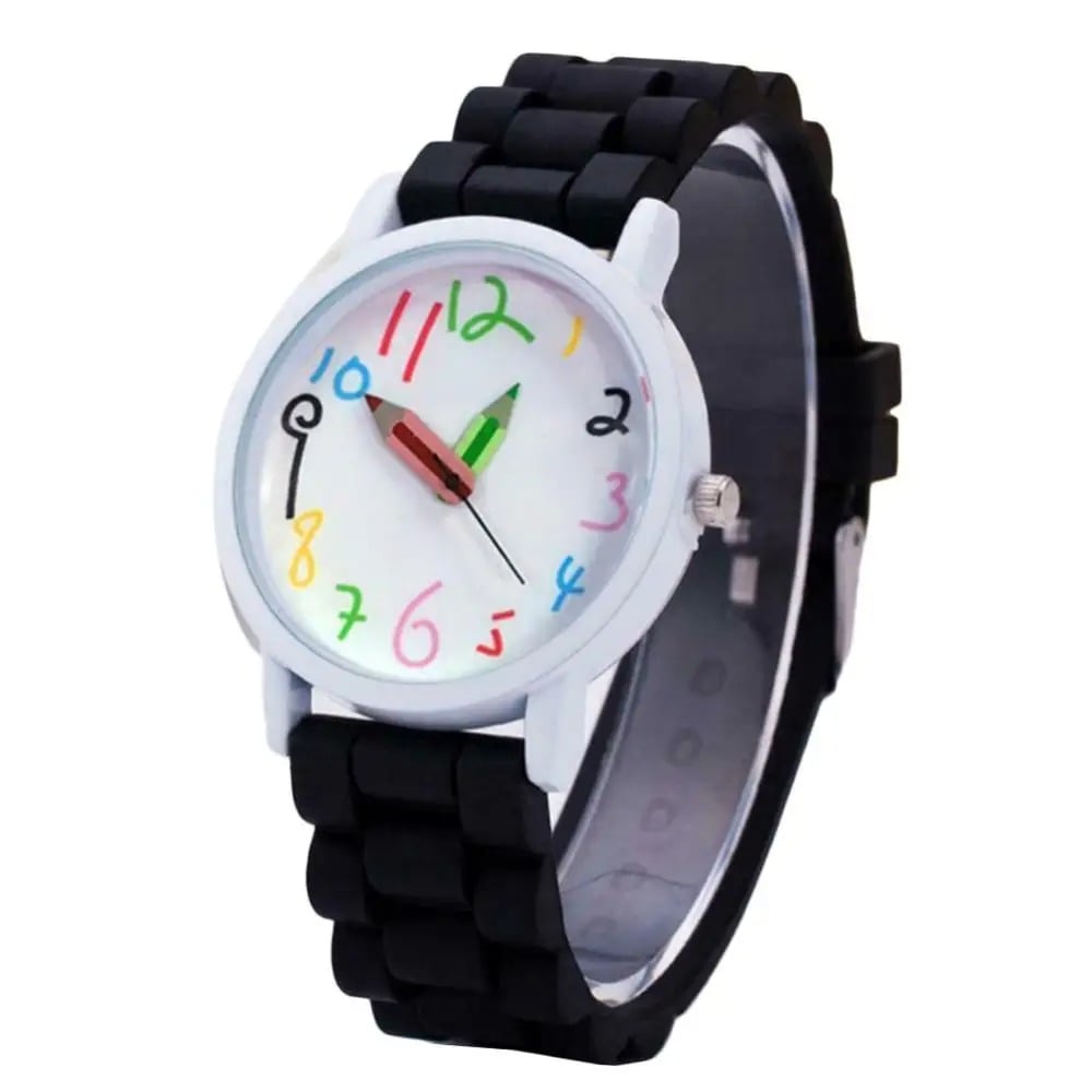 Montre Éducative Pédagogique pour Enfant Noir