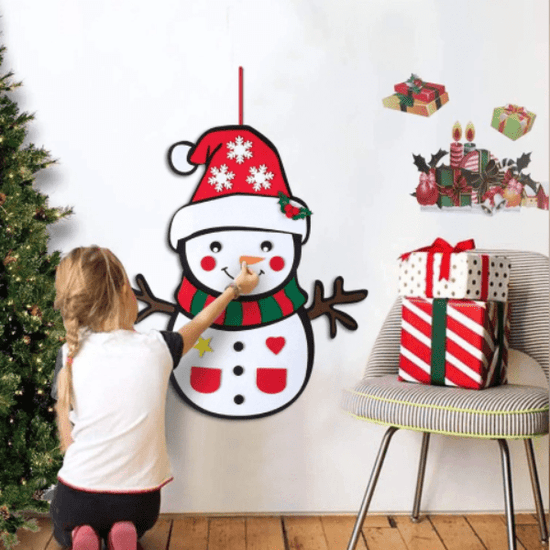 un bonhome de neige à décorer mural