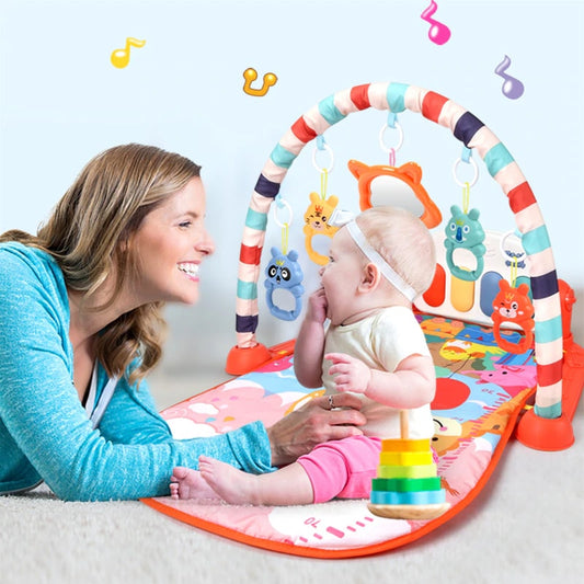 Tapis d'Eveil Montessori pour Bébé Rouge