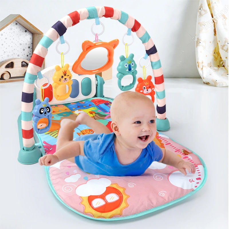 Tapis d'Eveil Montessori pour Bébé Bleu